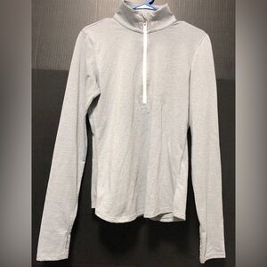 ⛵️Under Armour Gray Striped Threadborne Streaker 1/2 Zip Shirt